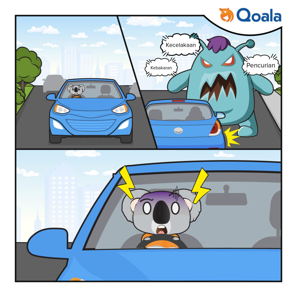 Kepentingan Asuransi Mobil | Qoala Comic Page 1