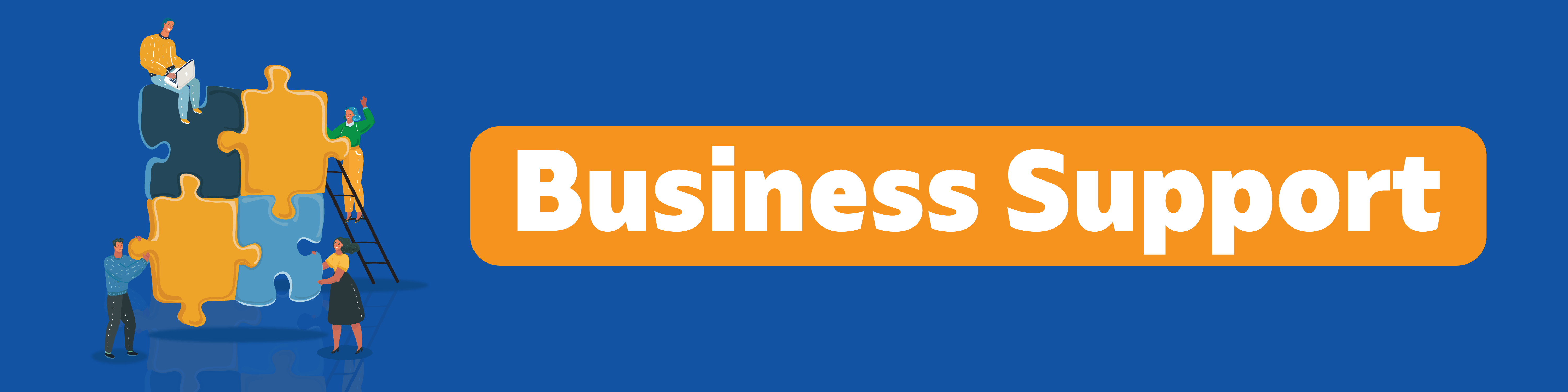 Header banner untuk posisi Business Support di Qoala Hiring Day